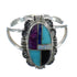 Southwest Silver Multicolor Inlay Jewelry Ring Size 6-1/2 MX60492